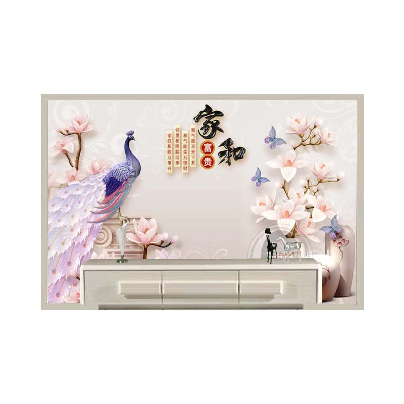 极速电视背景墙瓷l砖现代简约高温微晶石客厅装修壁画S边框新中式