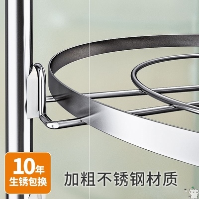 新品新品锅架厨房置物架台面落y地转角收纳锅具三角架子t不锈钢多