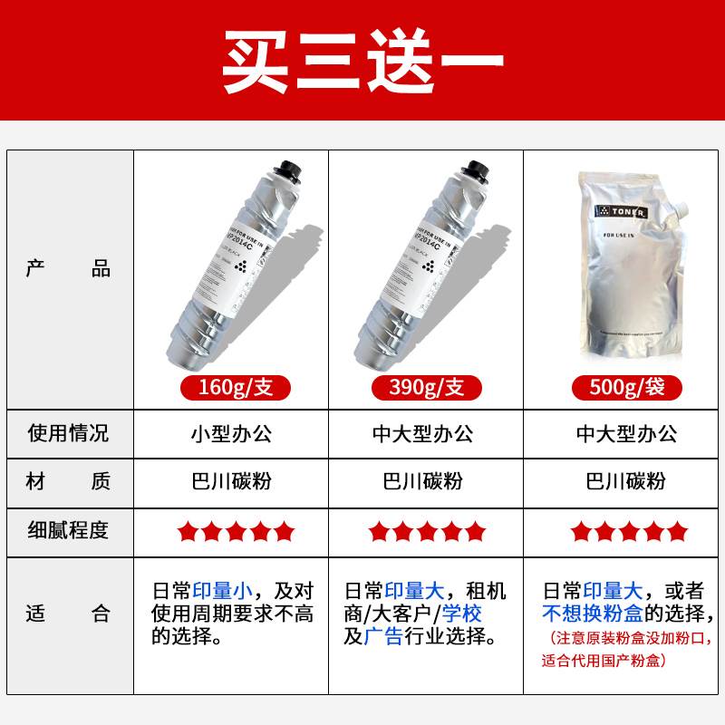 极速适用理光MP 201k4C型墨粉mp2014/D/EN 2014ad粉盒M2700 2701