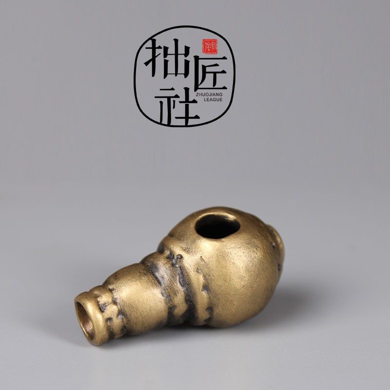 极速手工铸制纯黄铜n三通佛头 星月金刚凤眼菩提手串佛头高端配件