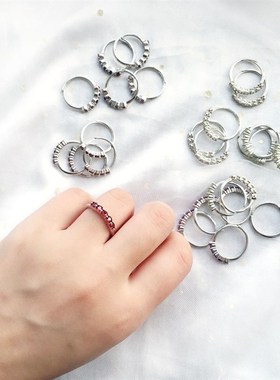 极速天然紫水晶石榴石橄榄石戒指 女款水晶彩T色活口排钻戒子