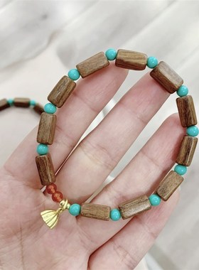 极速黄花梨转运珠随形女款单圈女款手链 搭M配菱镁矿 小众花梨木