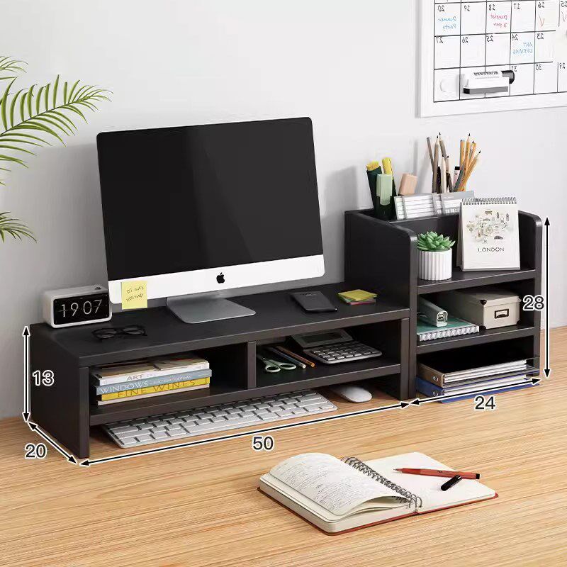 极速桌面电脑增高架显示器办公桌置物架写字书桌S黑色隔板简易可