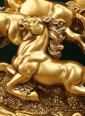 极速招财八骏雄风马摆件新中式客厅办公室K酒柜装饰品公司乔迁开