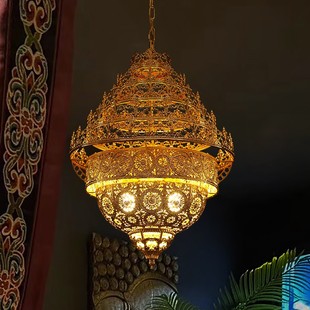 极速异丽东南亚风格 楼p梯铁艺吊灯泰国复古怀旧工业风客厅餐厅泰