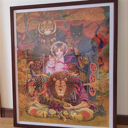 极速3djp平面塑料拼图拼图框300片600片100R0片实木拼图框可定制