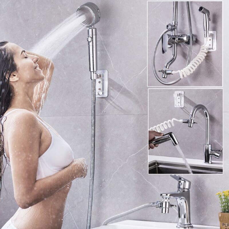 极速Detachable Sink Shower ExtenBsion Head Set Adjustable Qu