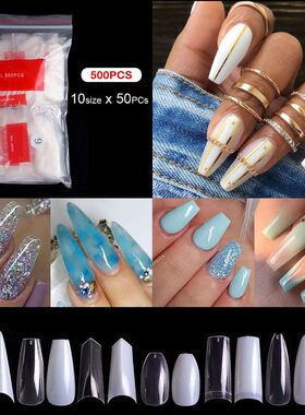 新品500pcs Artificial Nails French False Half Nail ArtZ Tips