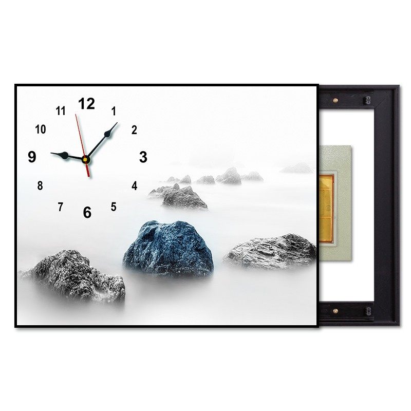 极速电表箱d装饰画遮挡箱带钟表欧式壁画现代简约配电箱免打孔创