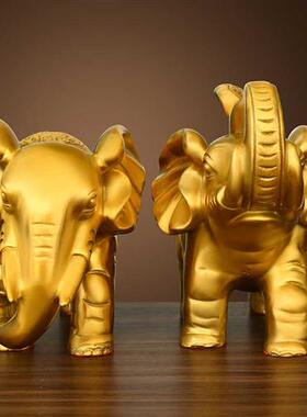 极速铜象摆件一对吸水o大象客厅酒柜家居乔迁办公室店铺装饰工艺