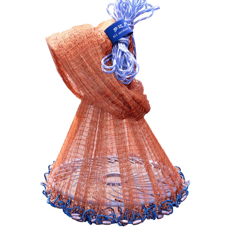 极速202大飞盘式易撒抛网w圆盘渔网手撒手抛网鱼网抓扑捕鱼抛旋网