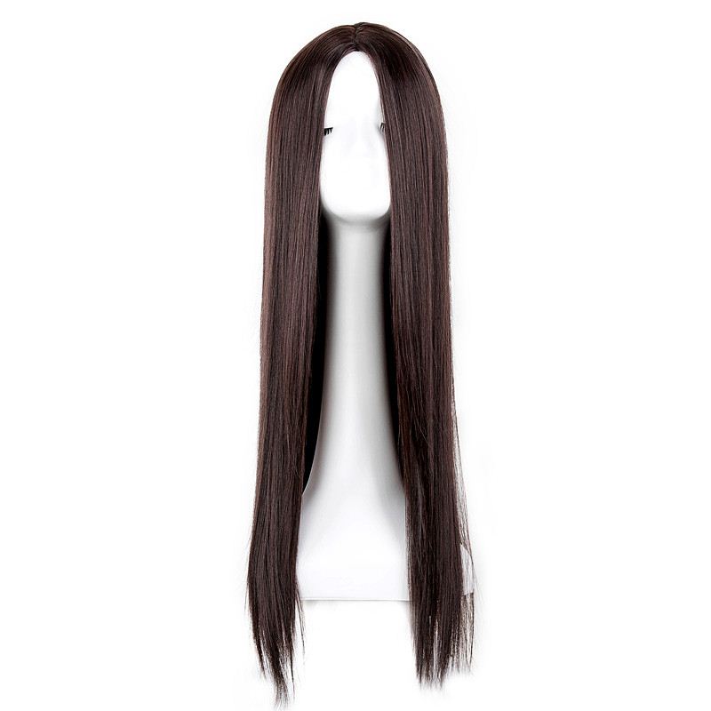 速发Black Wig Fei-Show Synthetic Heat Resistant Long Straigh