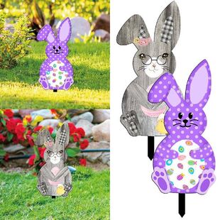 极速Easter Garden Decorationxs Easter Egg Gnome Rabbit Groun