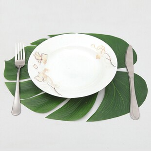 极速12Pcs eArtificial Tropical Palm Leaves for Hawaiian Luau