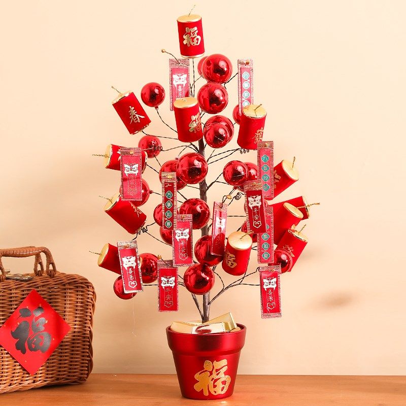 新品2026马年发财树创意摆件新年春F节客厅喜庆福桶氛围装饰新居,家居饰品,创意礼品,淘宝优惠券,粉丝福利购,淘宝优惠卷