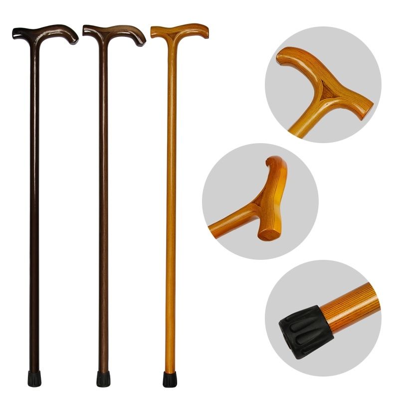 极速JD健康防滑拐杖老人拐杖防摔实木手杖70岁80Q岁90岁轻便防滑