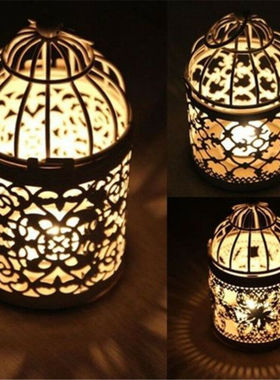 极速Lantern Hollow Hangsing Bird Cage Candle Holder Candlest