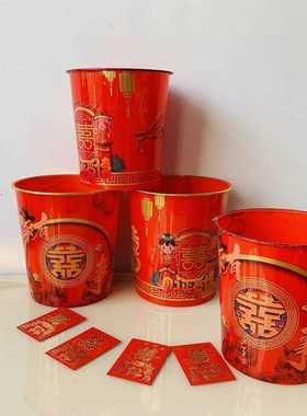 极速结婚垃圾桶红色喜庆家用婚庆卧室厕所化妆室客厅创Z意大号厨