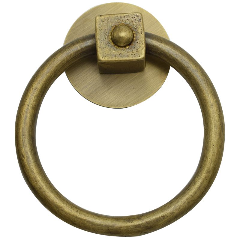 极速中式仿古大门小号纯铜拉环简约木门铜门环单孔铜W拉手圆把手