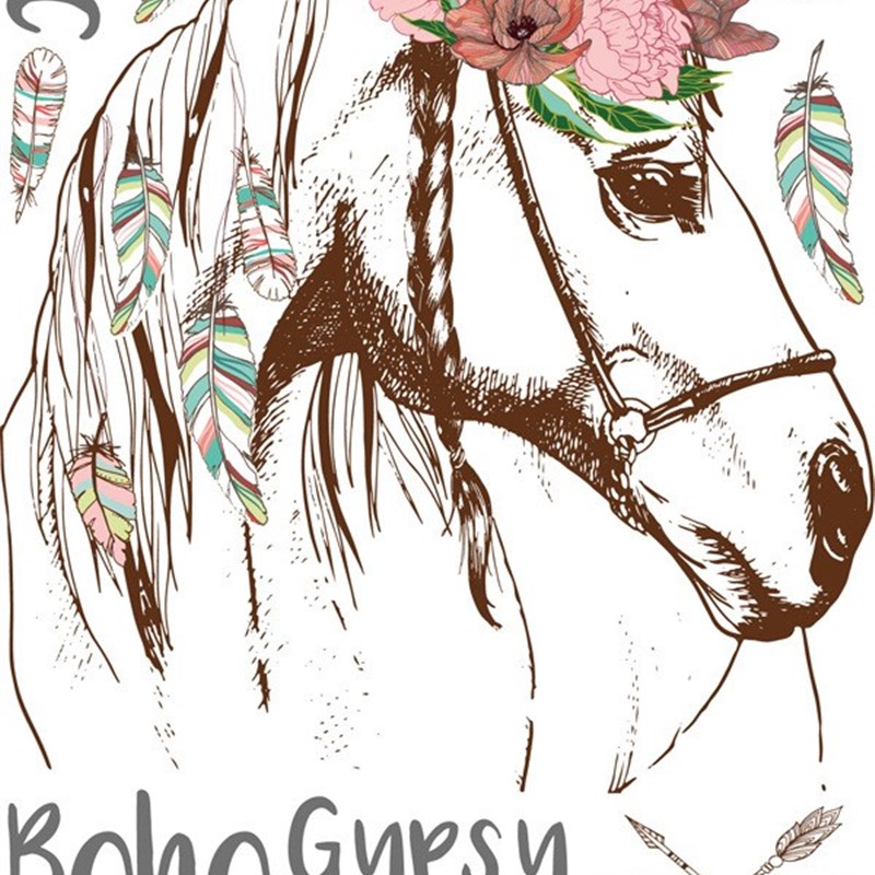 极速Horse Head Pernsonality Wall sticker Mural Removable DIY