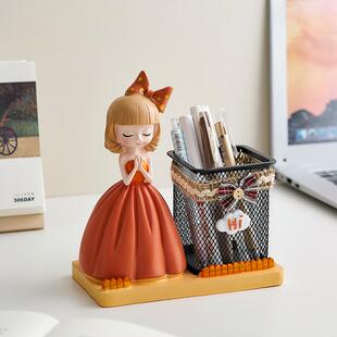 饰品教师节礼物实用送老师 创意轻奢笔筒摆件高级感办公室桌面装