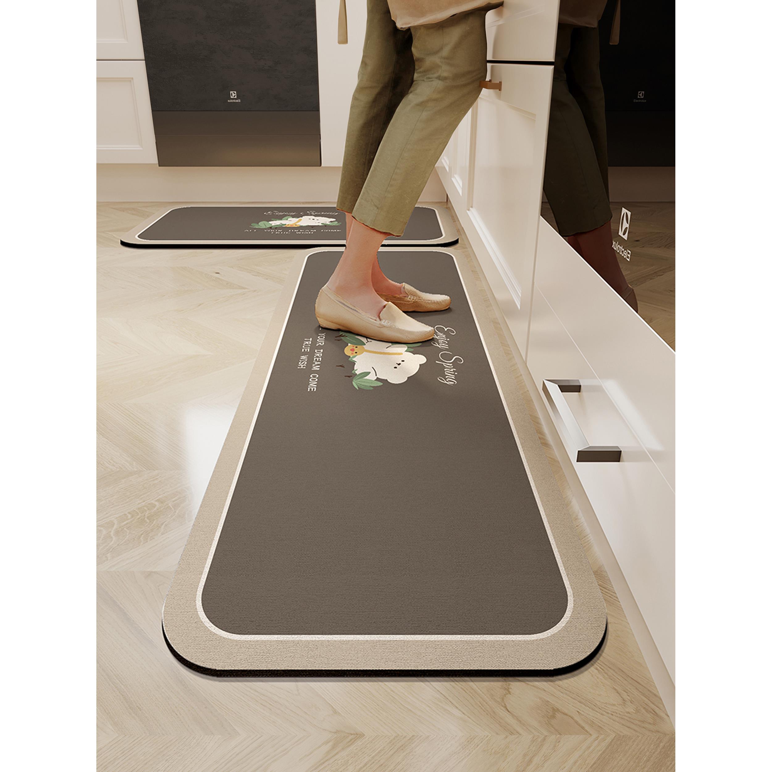 厨房地垫防滑防油可擦免洗专用硅藻泥吸水吸油卫生间脚垫长条地毯