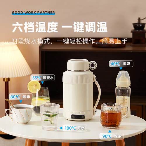 110V电热水杯出国旅行烧水壶316内钢户外多P功能宽电压烧水保温杯