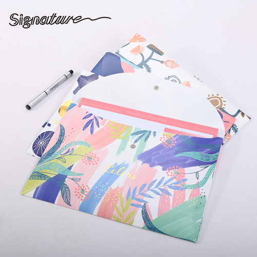 Signature彩色植物印花文件袋