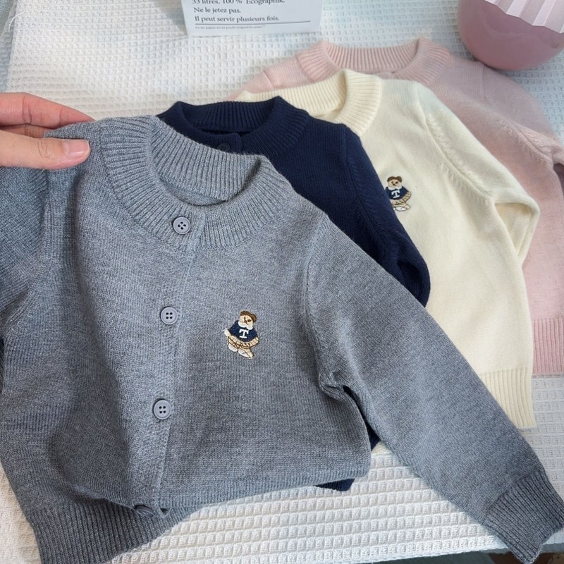 儿童男童小熊开衫秋冬新款针织