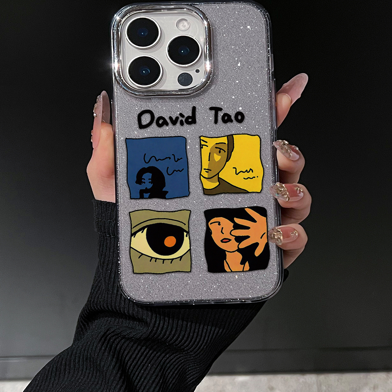 陶喆四宫格漫画明星同款手机壳