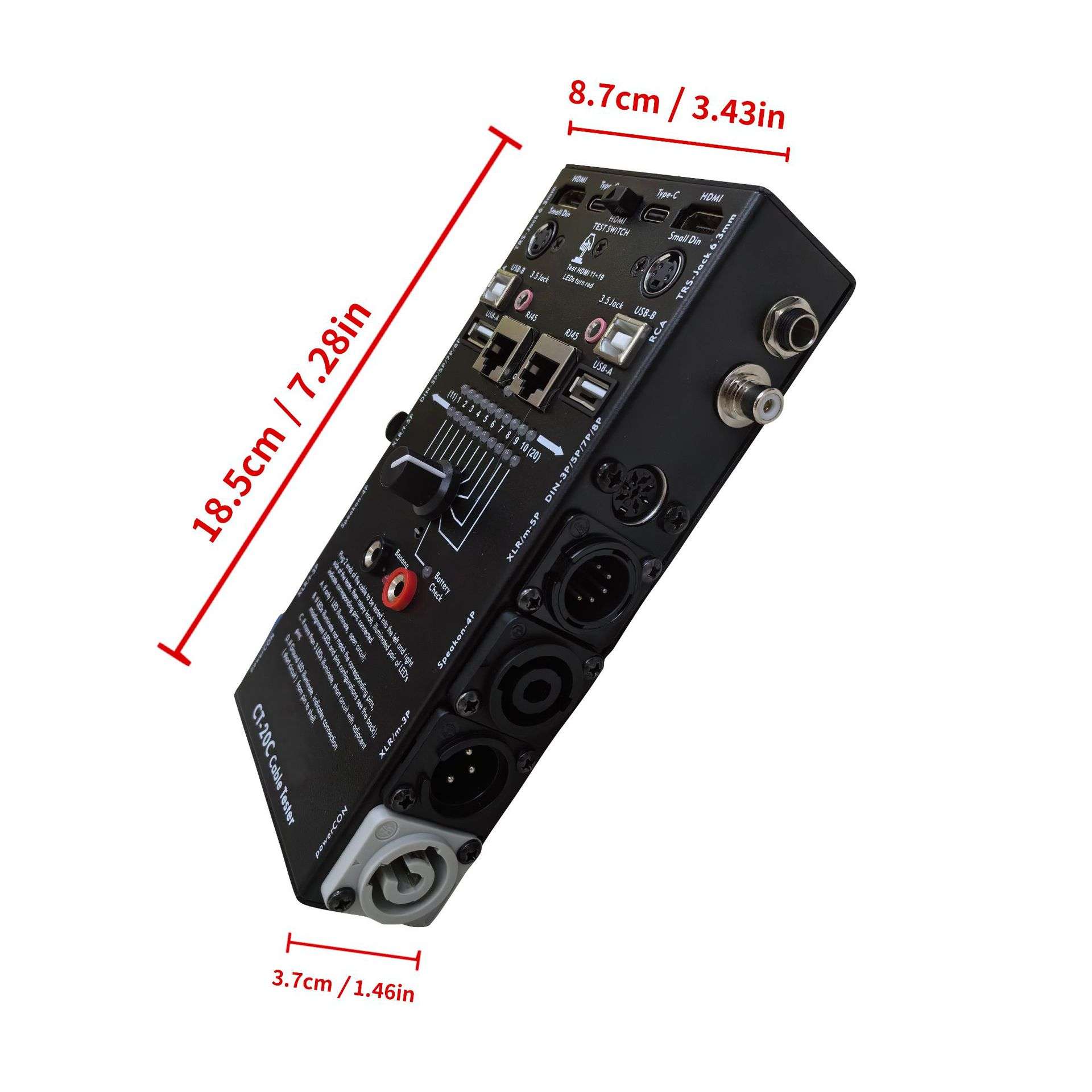 亚马逊跨境CT-20C多功能音频测线器16合一数显专用电子测线仪HDMI