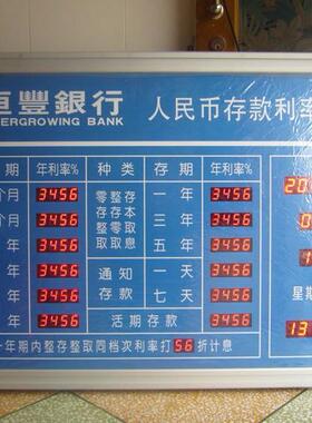 信用社银行存款利率牌商业银行存款利率表利率屏 LED电子利率牌