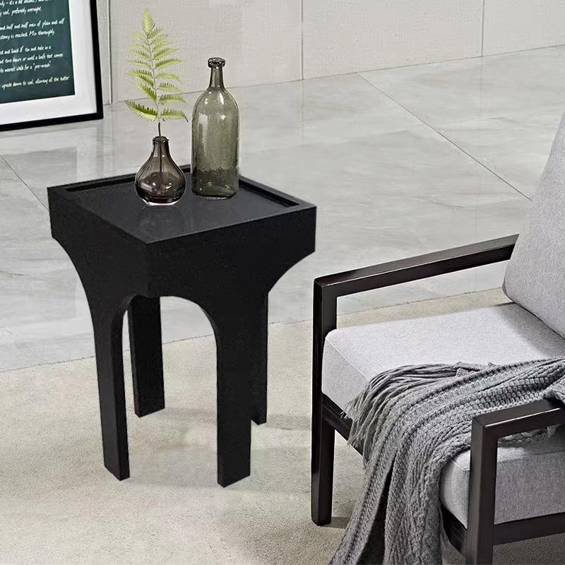 0A沙发边几侧边柜角几小边桌意式极简茶几轻奢实木茶桌方形白蜡木