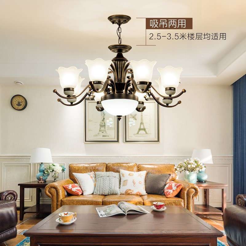 欧式吊灯客厅灯2025新款吊灯餐厅卧室简约现代复古美式农村吊灯具