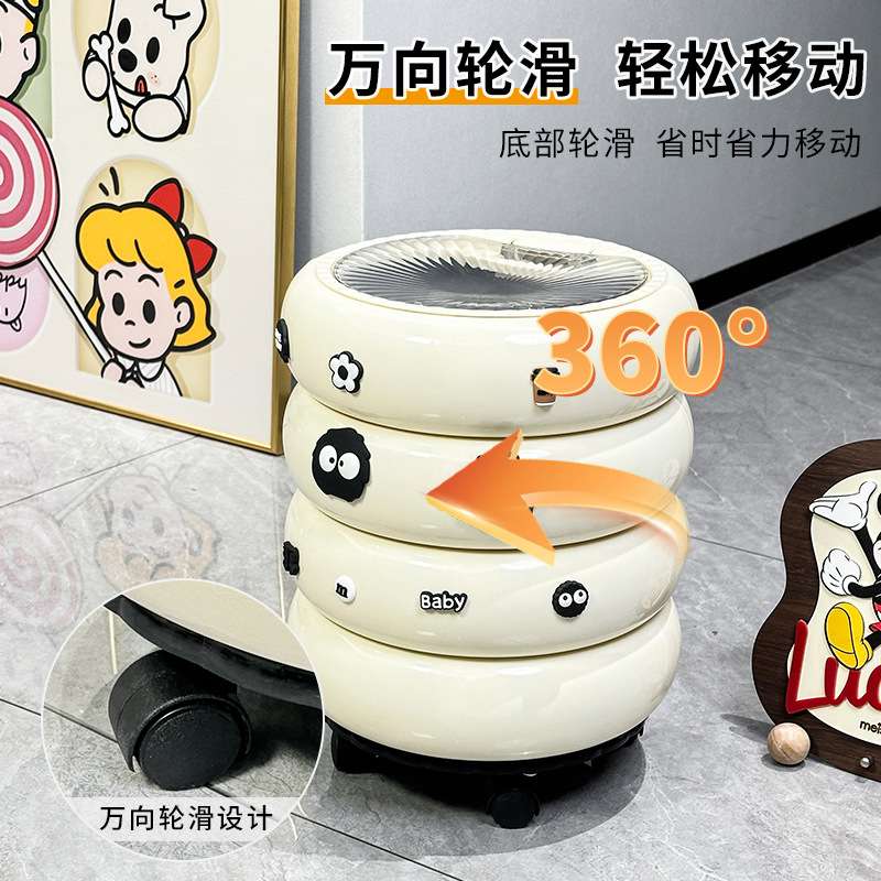 垃圾桶2025新款家用客厅轻奢高档带盖高颜值奶油风厨房可移动纸篓