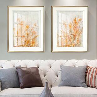 现代美式轻奢餐厅装饰画客厅沙发背景画玄关走廊壁画卧室简约挂画