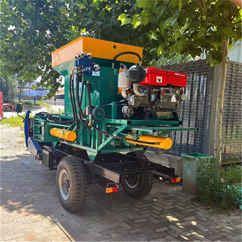 三轮式铡草打包一体机粉碎秸秆草料压块打捆机户外加工稻草铡草车