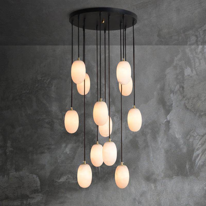 云石楼梯间长吊灯别墅复式楼新中式中空旋转loft现代简约楼梯灯具,鲜花速递/花卉仿真/绿植园艺,割草机/草坪机,淘宝优惠券,粉丝福利购,淘宝优惠卷