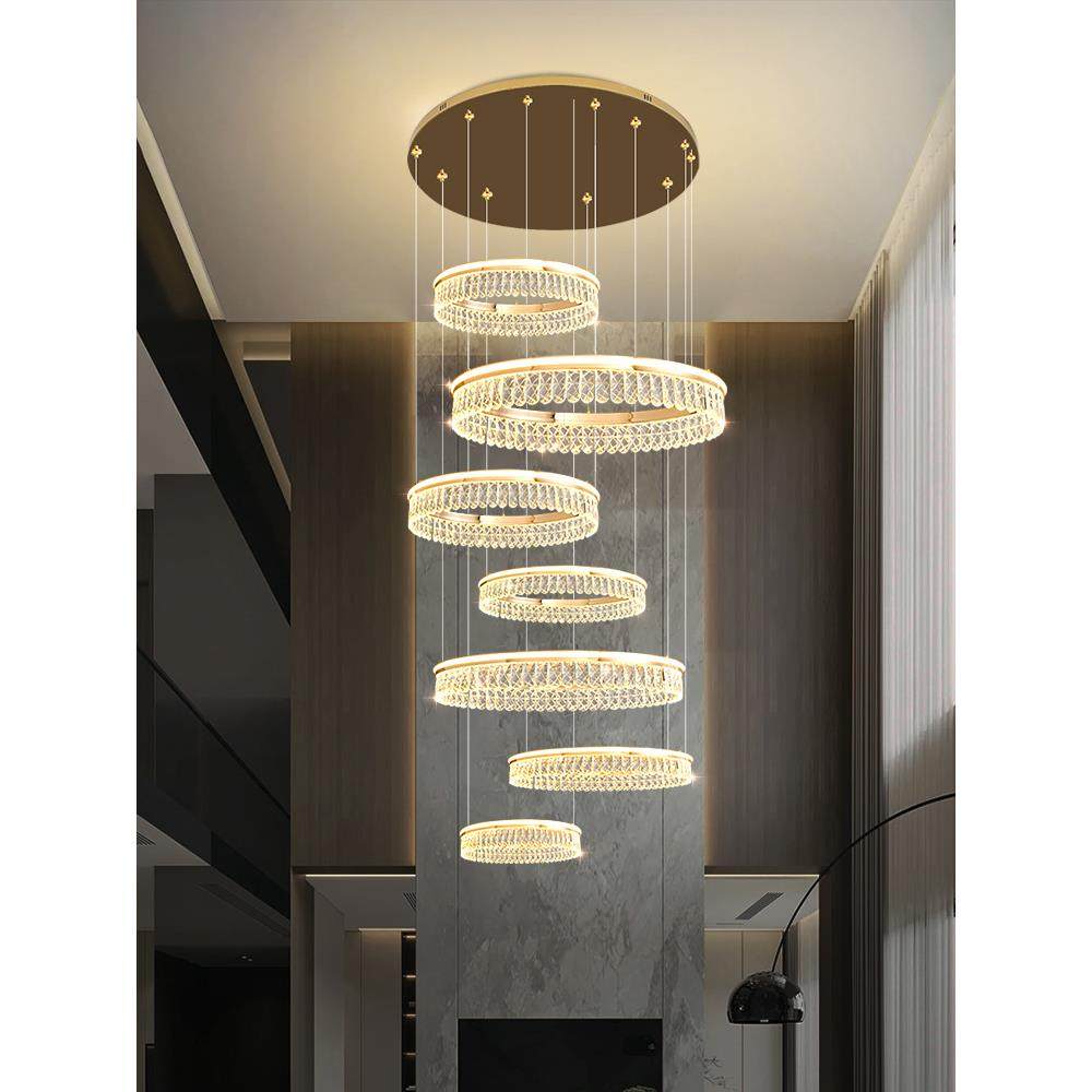 别墅复式楼客厅大吊灯轻奢楼中楼跃层挑高水晶挑空loft公寓吊灯,鲜花速递/花卉仿真/绿植园艺,割草机/草坪机,淘宝优惠券,粉丝福利购,淘宝优惠卷