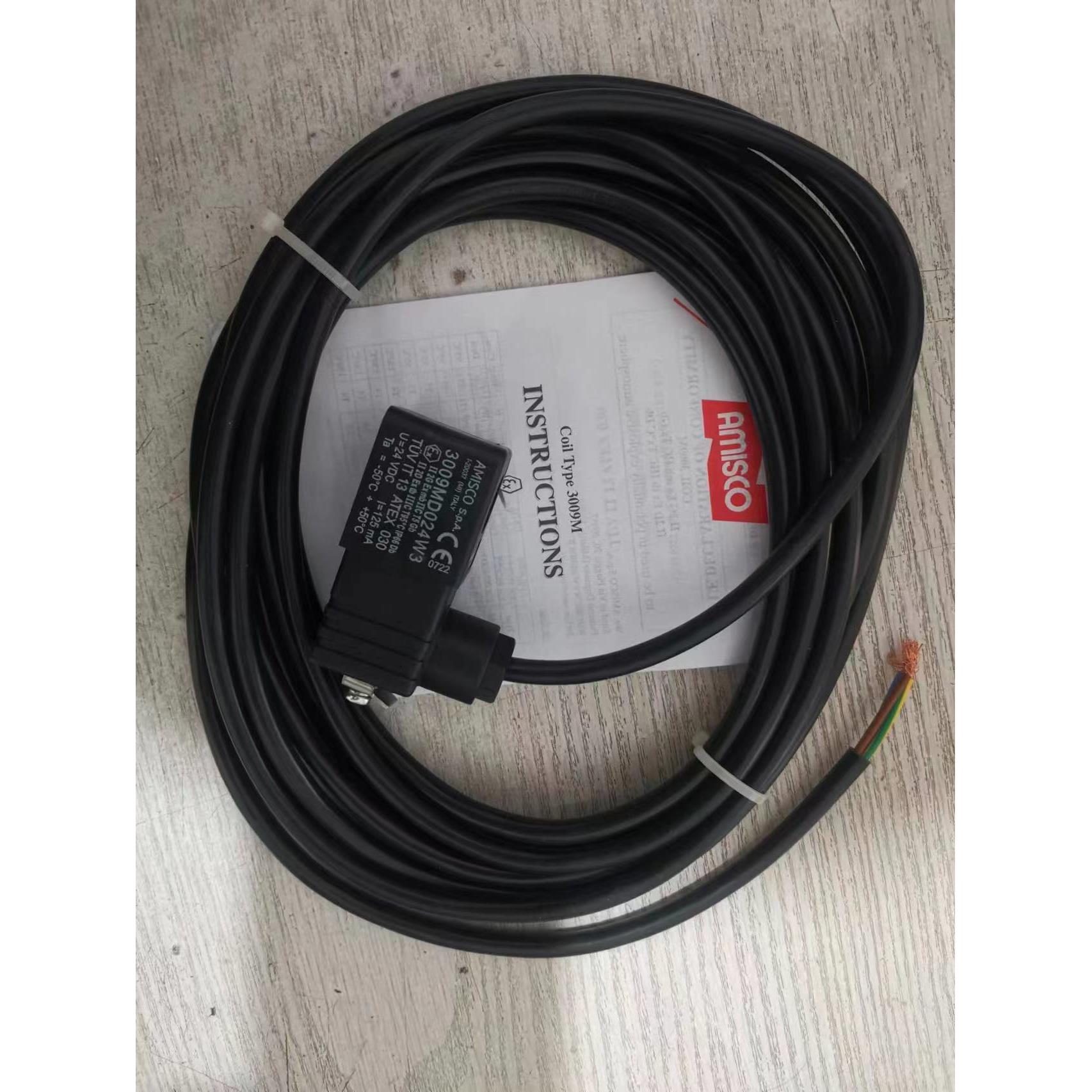 AMISCO电磁阀Exmb IICT5防爆线圈3009MD024W3加长5米防爆线