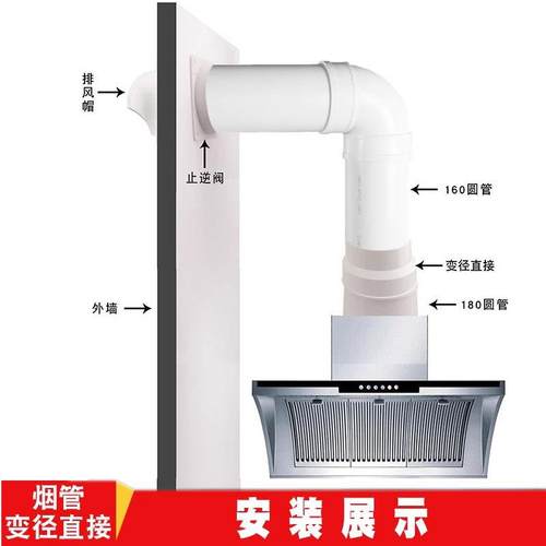 UPVC排水管 180 落水管下水管pvc管排烟管大小头 大口径配件弯头