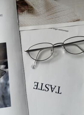 艺尚TION同款近视金属眼睛框镜架椭圆框女韩版潮复古简约个性卓家