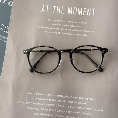 艺尚TION同款复古玳瑁色眼镜架女素颜神器显脸小平光镜可配近视潮