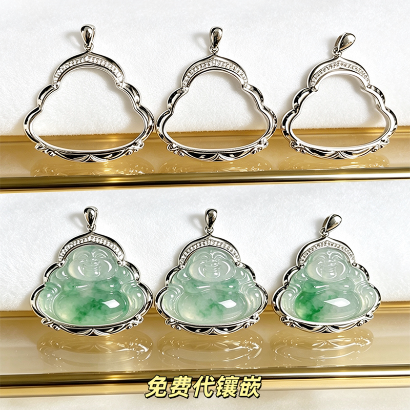 宏利艺S925纯银玉石吊坠工艺精湛图片