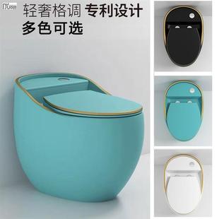 抽水陶瓷卫生间大口径防臭 家用鸡蛋形彩色不褪色马桶坐便器虹吸式