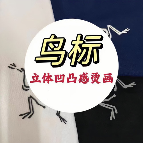 时尚品牌硅胶标冲锋衣羽绒服烫标烫画热转印胸标logo熨烫补丁贴标