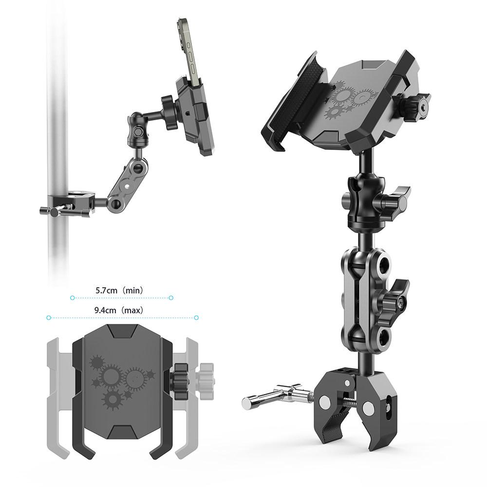 迈路者金属多功能手机支架话筒架婴儿车动感单车户外健身新款