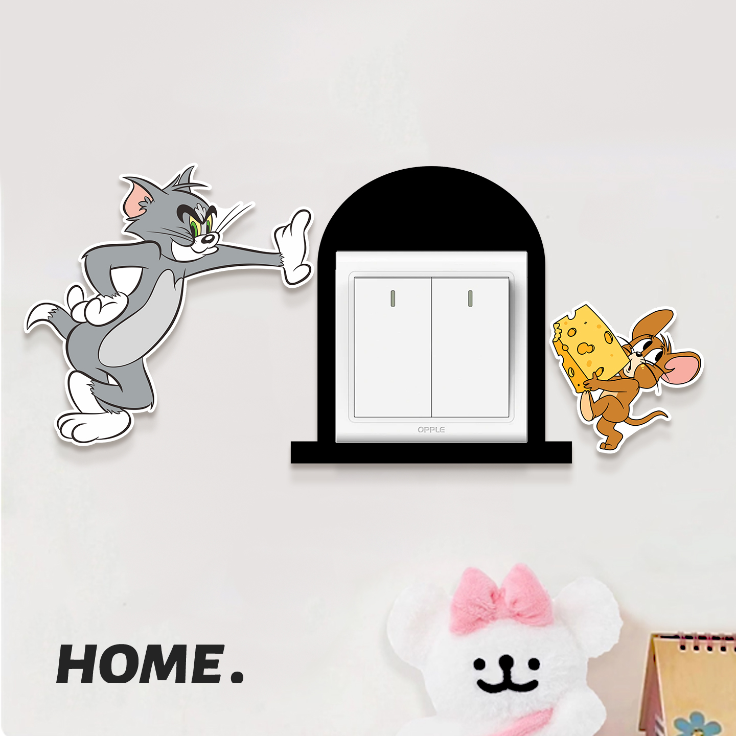 猫和老鼠创意开关边框套装饰