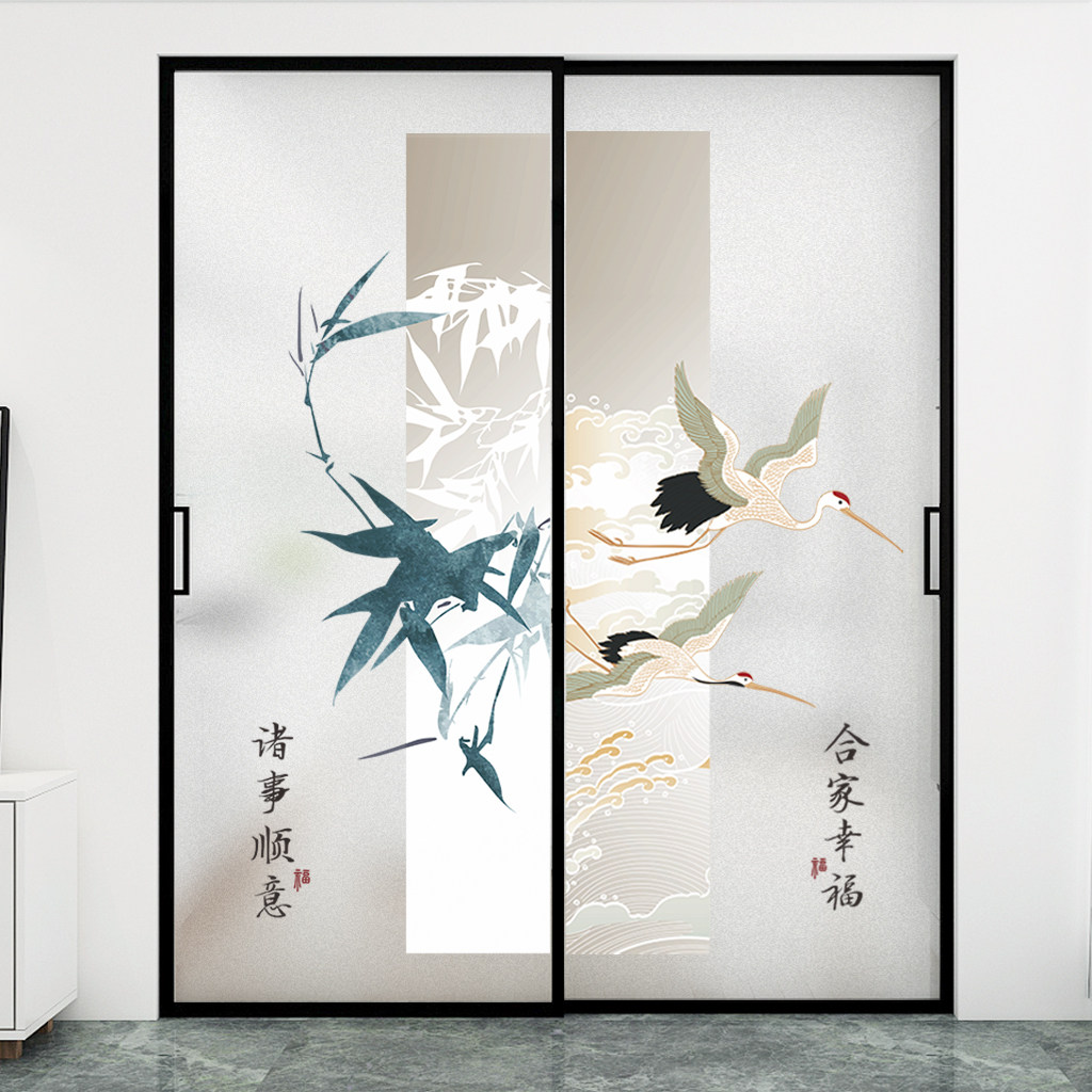 浴室卫生间推拉门艺术防窥膜中式窗户贴纸磨砂玻璃装饰透光防走光,家居饰品,防窥贴/膜,淘宝优惠券,粉丝福利购,淘宝优惠卷