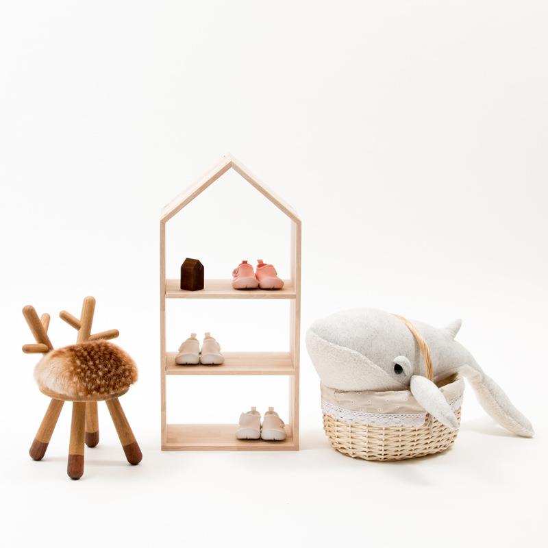 博林ins北欧风儿童房小房子落地实木书架置物架装饰收纳架